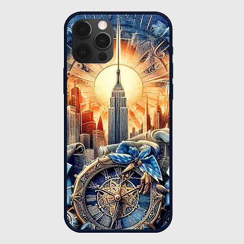 Чехол iPhone 12 Pro Max American collage - ai art / 3D-Черный – фото 1