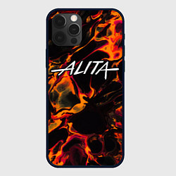 Чехол для iPhone 12 Pro Max Alita red lava, цвет: 3D-черный
