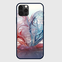 Чехол для iPhone 12 Pro Max Сердце - плазменная текстура, цвет: 3D-черный