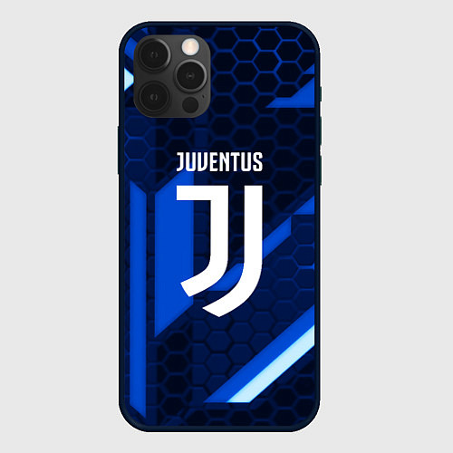 Чехол iPhone 12 Pro Max Juventus sport geometry steel / 3D-Черный – фото 1