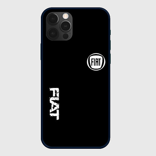 Чехол iPhone 12 Pro Max FIAT logo white auto / 3D-Черный – фото 1