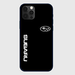 Чехол iPhone 12 Pro Max Subaru logo white