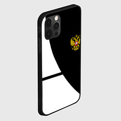 Чехол для iPhone 12 Pro Max Герб РФ текстура спорт, цвет: 3D-черный — фото 2