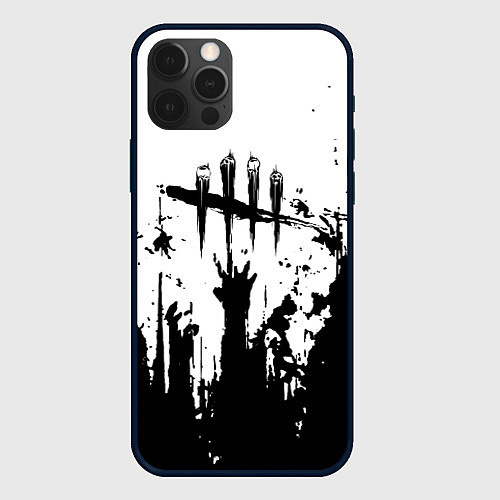 Чехол iPhone 12 Pro Max Dead by daylight horror краски / 3D-Черный – фото 1