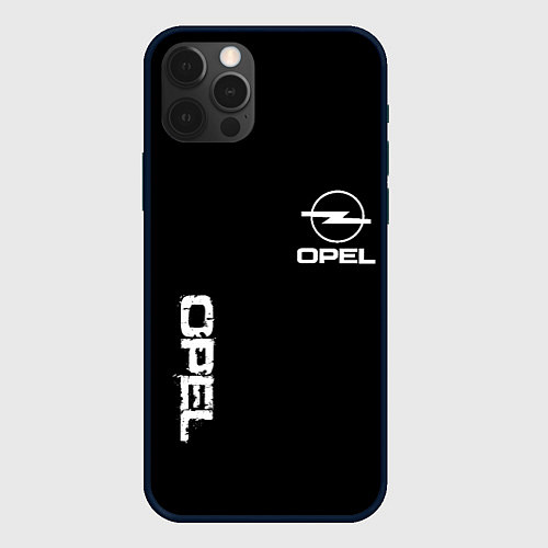 Чехол iPhone 12 Pro Max Opel white logo / 3D-Черный – фото 1