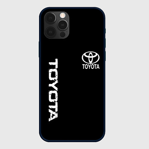 Чехол iPhone 12 Pro Max Toyota logo white steel / 3D-Черный – фото 1