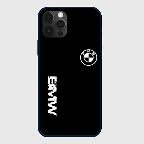 Чехол iPhone 12 Pro Max BMW logo white auto / 3D-Черный – фото 1