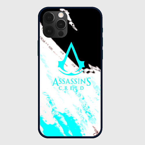 Чехол iPhone 12 Pro Max Assassins Creed краски текстура / 3D-Черный – фото 1