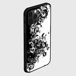 Чехол для iPhone 12 Pro Max Чёрно белый стильный узор, цвет: 3D-черный — фото 2