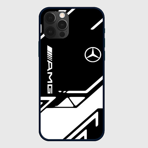 Чехол iPhone 12 Pro Max Mercedes bens geometry / 3D-Черный – фото 1