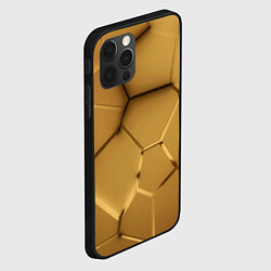 Чехол для iPhone 12 Pro Max Золотые неоновые плиты в разломе, цвет: 3D-черный — фото 2