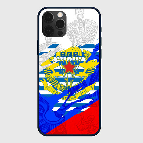 Чехол iPhone 12 Pro Max ВДВ - рваная ткань / 3D-Черный – фото 1