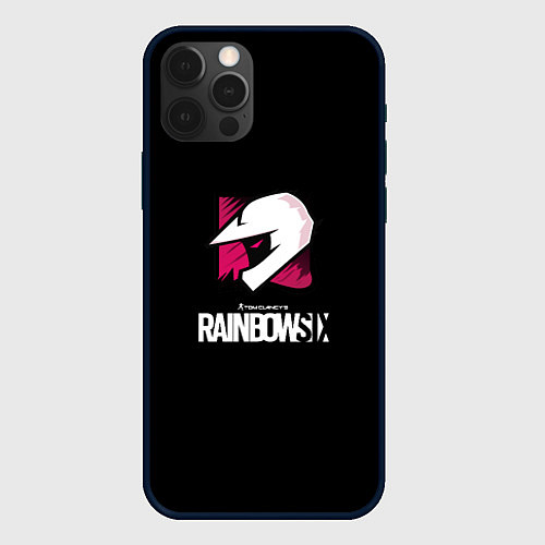 Чехол iPhone 12 Pro Max Rainbow six шутер гейм стиль / 3D-Черный – фото 1