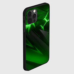 Чехол для iPhone 12 Pro Max Яркая зеленая объемная абстракция, цвет: 3D-черный — фото 2