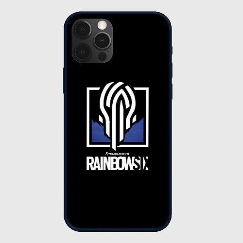 Чехол iPhone 12 Pro Max Rainbow six siege logo / 3D-Черный – фото 1