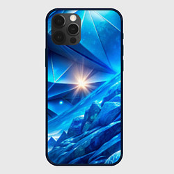 Чехол iPhone 12 Pro Max Синяя объемная абстракция со вспышкой