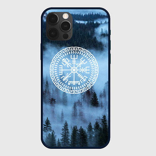 Чехол iPhone 12 Pro Max Символика вегвизир - помни свои корни / 3D-Черный – фото 1