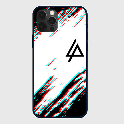 Чехол iPhone 12 Pro Max Linkin park краски глитч / 3D-Черный – фото 1