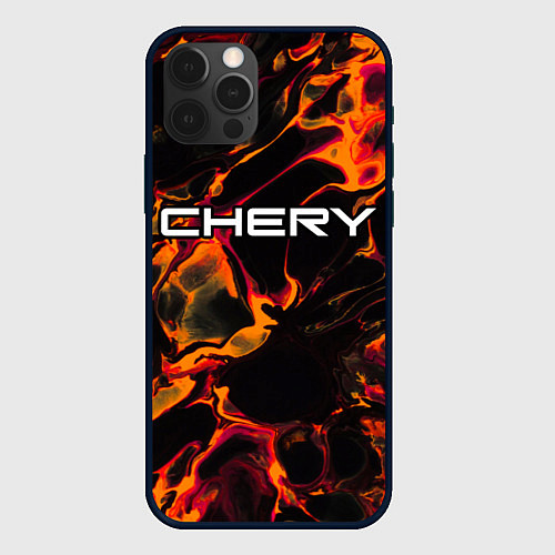 Чехол iPhone 12 Pro Max Chery red lava / 3D-Черный – фото 1