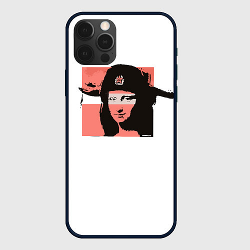 Чехол iPhone 12 Pro Max Banksy девушка в шапке / 3D-Черный – фото 1