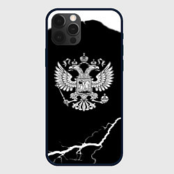 Чехол iPhone 12 Pro Max Герб РФ шторм