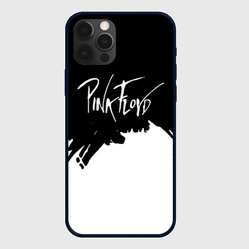 Чехол iPhone 12 Pro Max Pink Floyd белые краски / 3D-Черный – фото 1