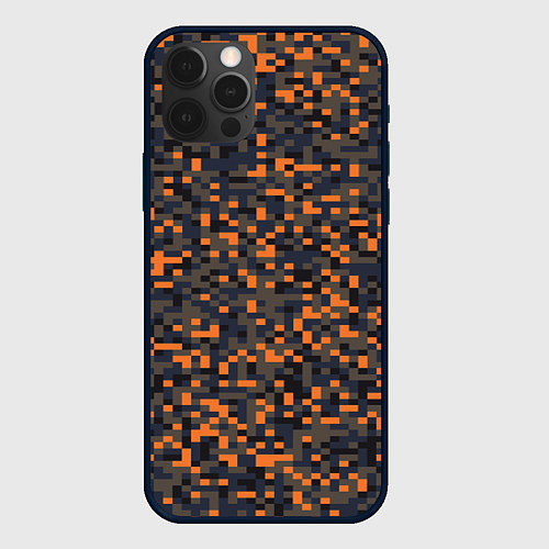 Чехол iPhone 12 Pro Max Пиксели камуфляжная текстура / 3D-Черный – фото 1
