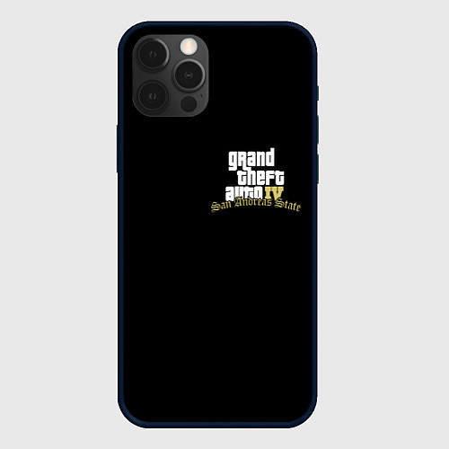 Чехол iPhone 12 Pro Max GTA 6 logo game / 3D-Черный – фото 1