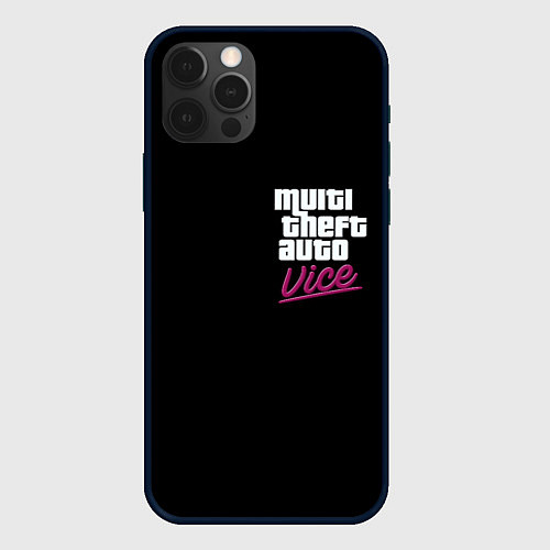 Чехол iPhone 12 Pro Max GTA vice city game / 3D-Черный – фото 1