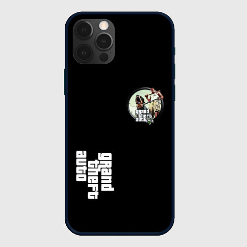 Чехол iPhone 12 Pro Max GTA 5 logo / 3D-Черный – фото 1