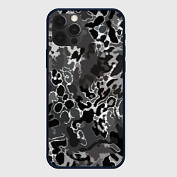 Чехол для iPhone 12 Pro Max Чёрно-серый абстракция, цвет: 3D-черный