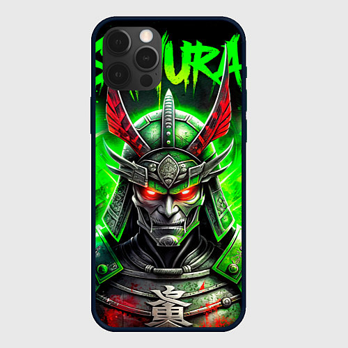 Чехол iPhone 12 Pro Max Samurai green / 3D-Черный – фото 1