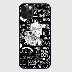 Чехол iPhone 12 Pro Max Lil Peep pattern автографы лого