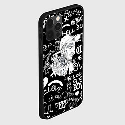 Чехол для iPhone 12 Pro Max Lil Peep pattern автографы лого, цвет: 3D-черный — фото 2