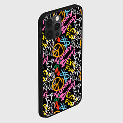 Чехол для iPhone 12 Pro Max Funny bunny color graffiti pattern, цвет: 3D-черный — фото 2