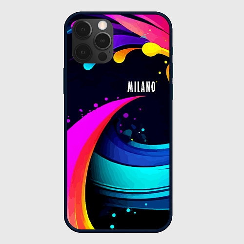 Чехол iPhone 12 Pro Max Neon abstraction - Milano / 3D-Черный – фото 1