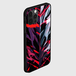 Чехол для iPhone 12 Pro Max Хаотичная чёрно-красная абстракция, цвет: 3D-черный — фото 2