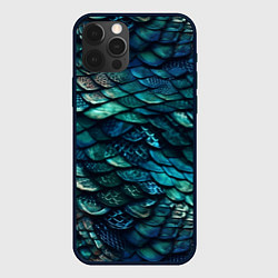 Чехол для iPhone 12 Pro Max Перламутровая змеиная кожа, цвет: 3D-черный