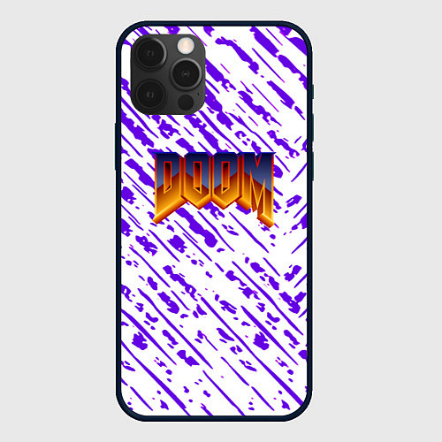 Чехол iPhone 12 Pro Max Doom neon retro / 3D-Черный – фото 1