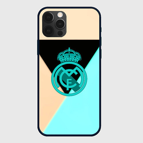 Чехол iPhone 12 Pro Max Реал мадрид спорт геометрия / 3D-Черный – фото 1
