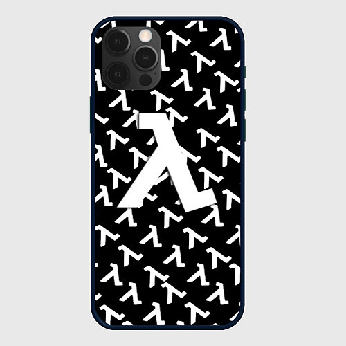 Чехол iPhone 12 Pro Max Half liife logo pattern / 3D-Черный – фото 1