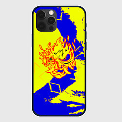 Чехол для iPhone 12 Pro Max Samurai logo yellow fire, цвет: 3D-черный