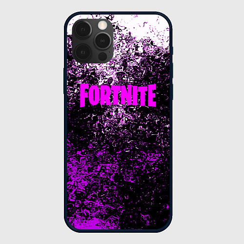 Чехол iPhone 12 Pro Max Fortnite неоновые краски / 3D-Черный – фото 1