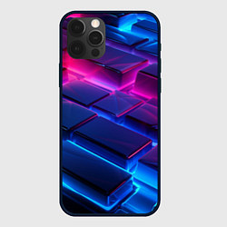 Чехол для iPhone 12 Pro Max Неоновые абстрактные слитки, цвет: 3D-черный