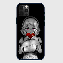 Чехол iPhone 12 Pro Max Аниме девушка с сердцем в руках