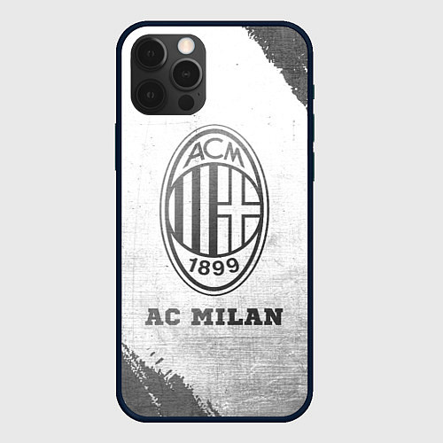 Чехол iPhone 12 Pro Max AC Milan - white gradient / 3D-Черный – фото 1