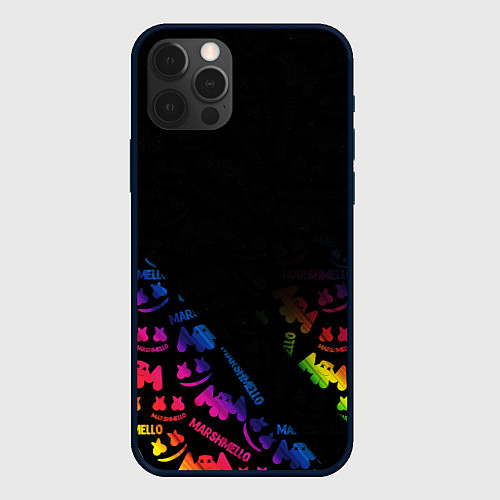 Чехол iPhone 12 Pro Max Marshmello neon dj / 3D-Черный – фото 1