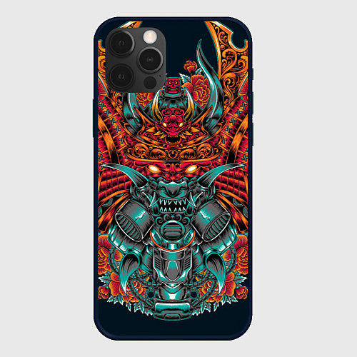 Чехол iPhone 12 Pro Max Киборг самурай / 3D-Черный – фото 1