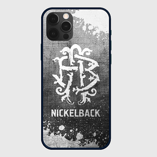 Чехол iPhone 12 Pro Max Nickelback - grey gradient / 3D-Черный – фото 1