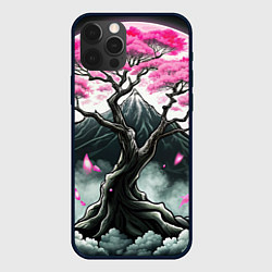 Чехол iPhone 12 Pro Max Япония сакура и горы